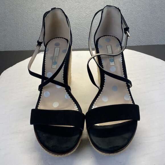Boden Women's Platform Espadrille Wedge Sandals  Black Size‎ 41,Preppy - Picture 1 of 14